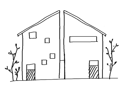 二世帯住宅のスケッチ図 イメージ